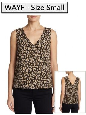 WAYF Crop V-Neck Front/Back Tank Top Small